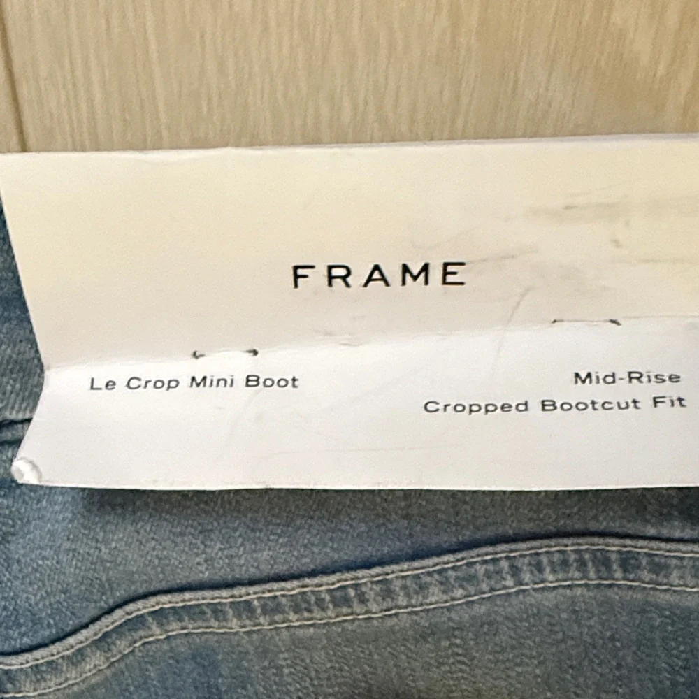 Frame Le Crop Mini Boot Mid-Rise Medium Blue Flare Jeans NEW - Picture 8 of 12